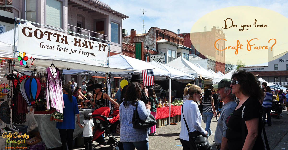 Main Street in Jackson, CA, for Dandelion Days event with craft fair