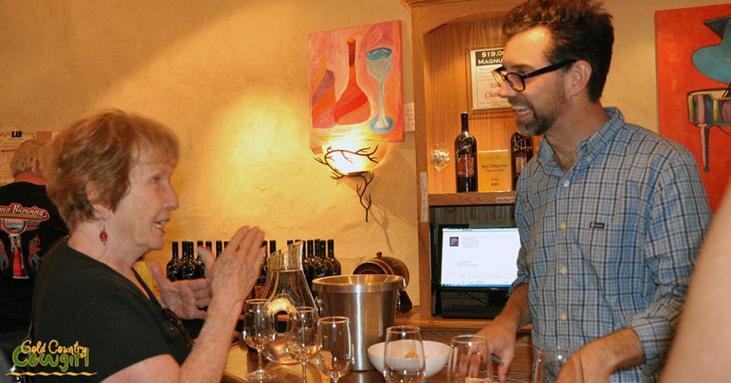 Linda and Dane in Toogood tasting room cave