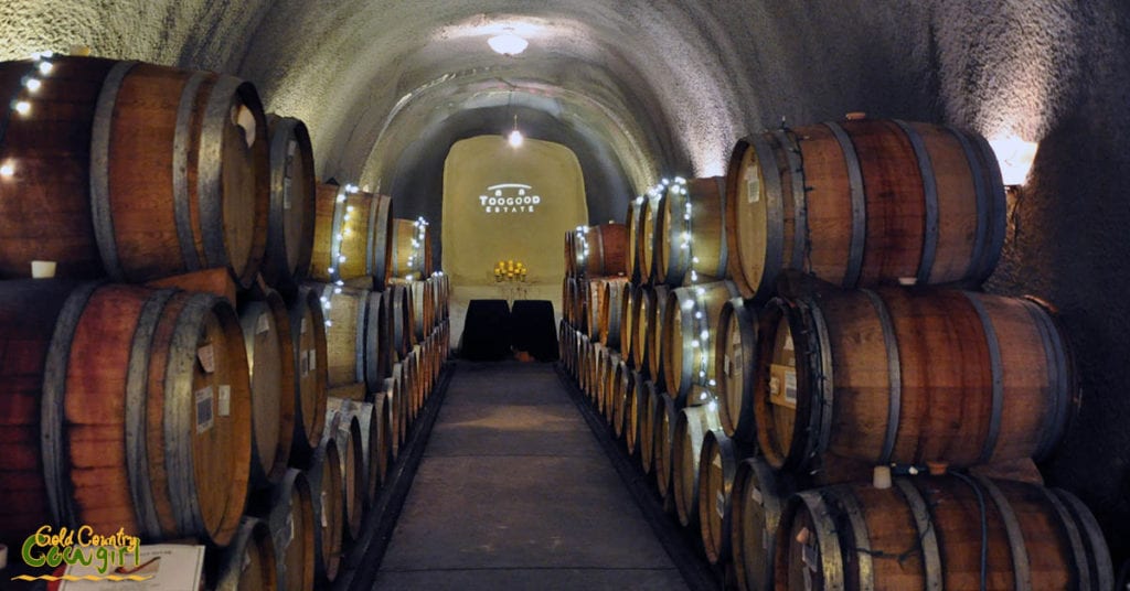 Toogood Estate Winery sign in cave