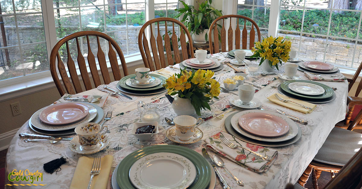 Lg table set for tea party