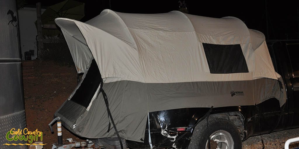 Complete set up of Kodiak Canvas truck tent