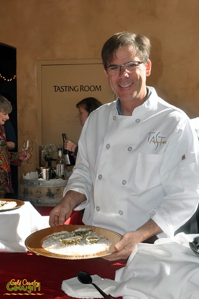 Mark Berkner, chef and owner of Taste serving up oysters