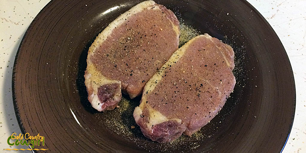 Seasoned pork chops - cooking for one
