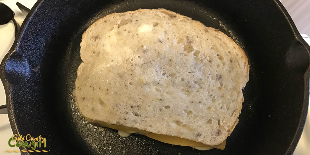 Grilled cheese in skillet