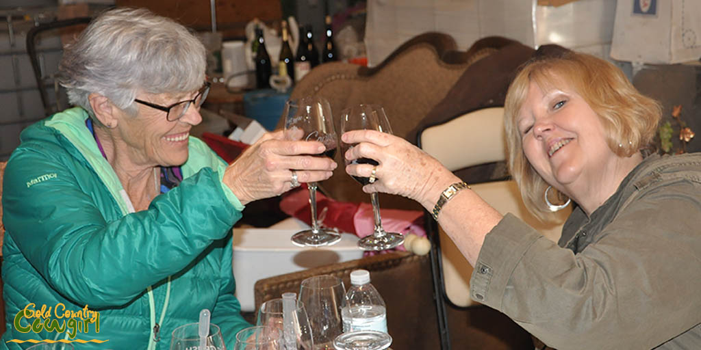 Judi and Sue toasting their final blend