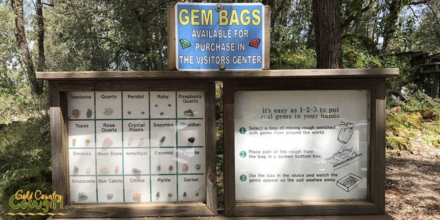 Sluice instructions outside visitor center at Black Chasm Cavern