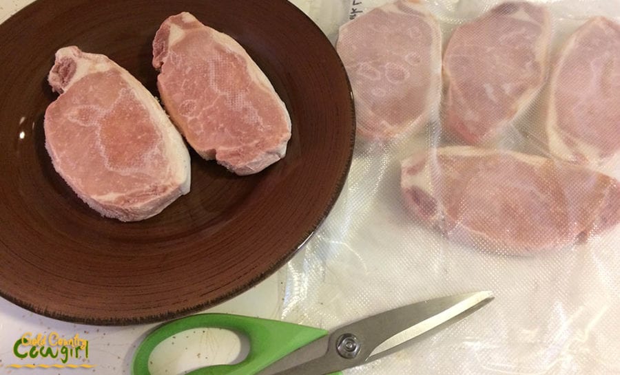 FoodSaver Review: My Favorite Money-Saving Appliance - pork chops in vacuum sealed bag