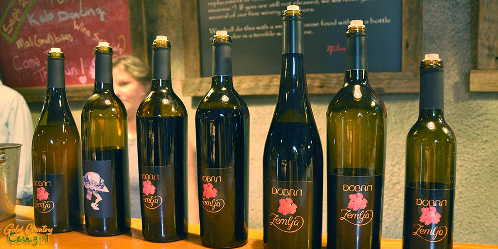Dobra Zemlja bottles lined up for tasting