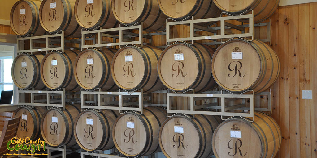 Wine barrels at Jeff Runquist Wines