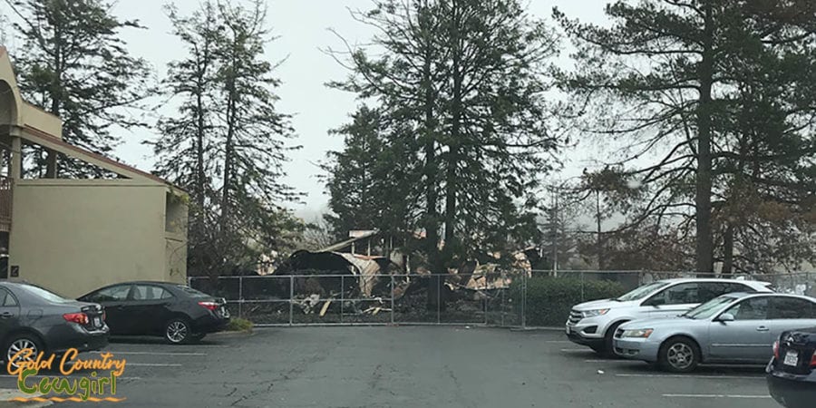 Fire damage to building next door to Wine Country Inn and Suites