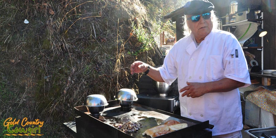 Michael cooking on the grill