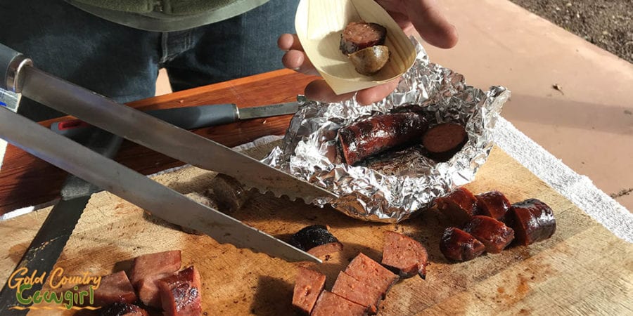 OGP Zinfandel Weekend, Shenandoah Valley, Plymouth, CA - sausages at Vino Noceto