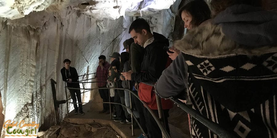 Stop on the tour at Mercer Caverns