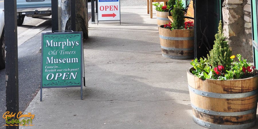 Murphys Old Timers Museum sign at entrance