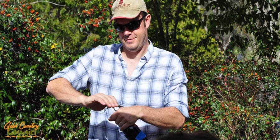 Scott Mahon, owner and winemaker, at Legendre Cellars in Amador City