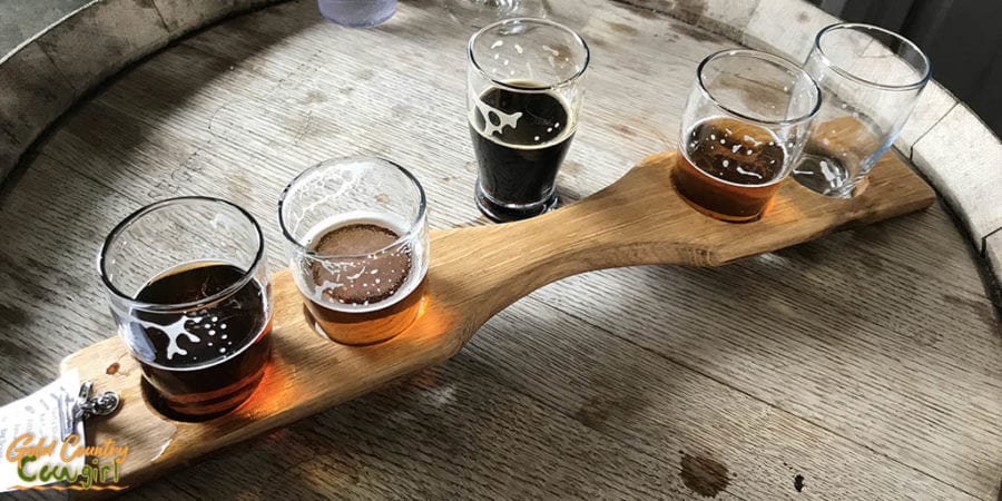 Beer flight at Amador Brewing