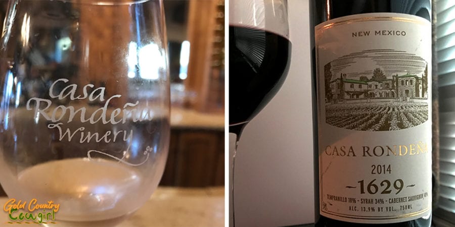 Casa Rondeña Winery glass and 1629 wine