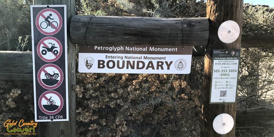 Entrance to Piedras Marcadas Canyon in Petroglyph National Monument