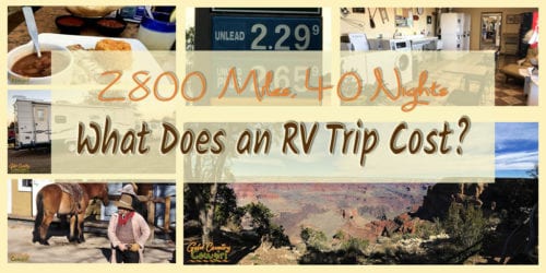 The cost of an RV trip is different for everyone, but I thought you might be interested in learning what my 2800 mile, 40 day RV trip cost.