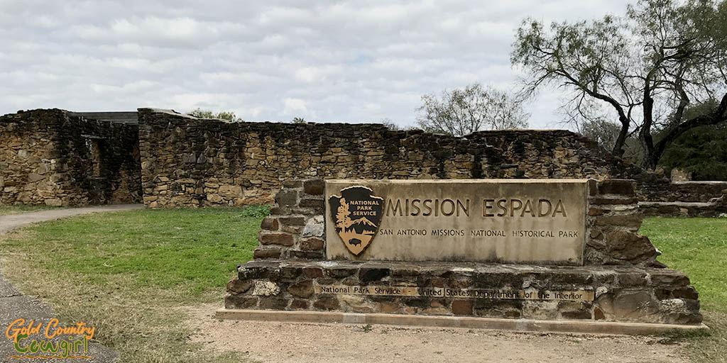 San Antonio Mission Trail Espada Mission NPS sign