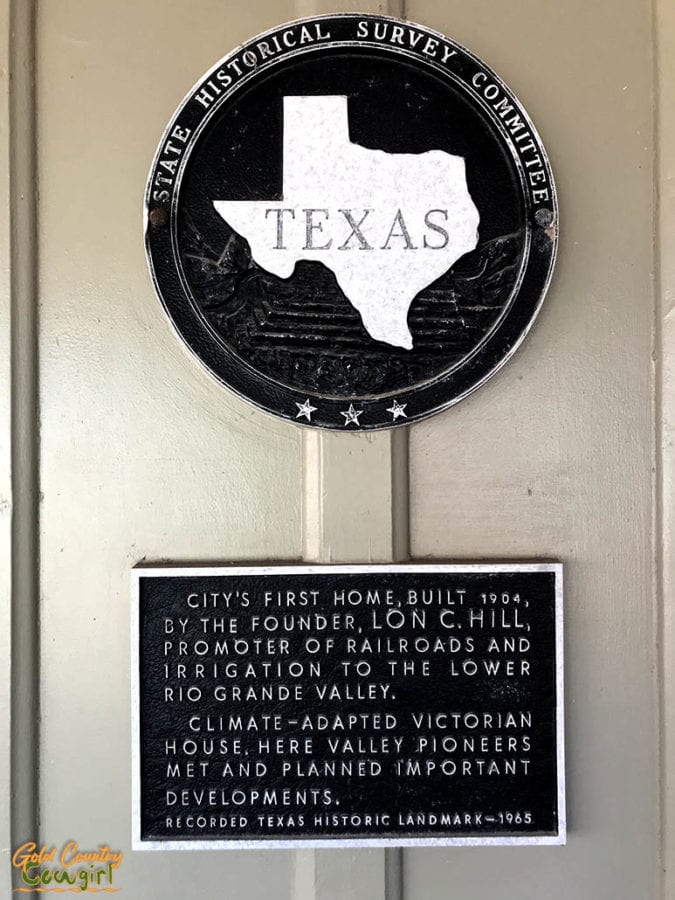 Lon C. Hill house plaque
