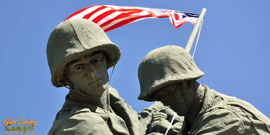 Iwo Jima Monument close up on Block