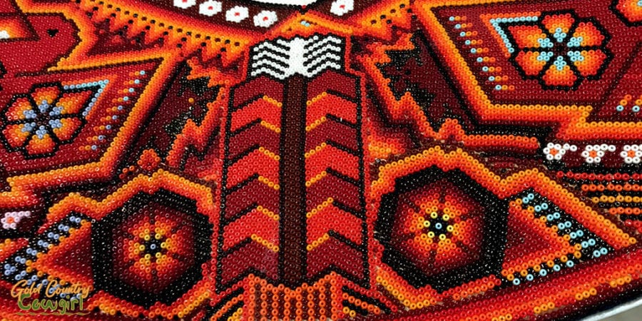 Wixarika beadwork close up - Symphony of Color exhibit, Internation Museum of Art and Science, McAllen, Texas