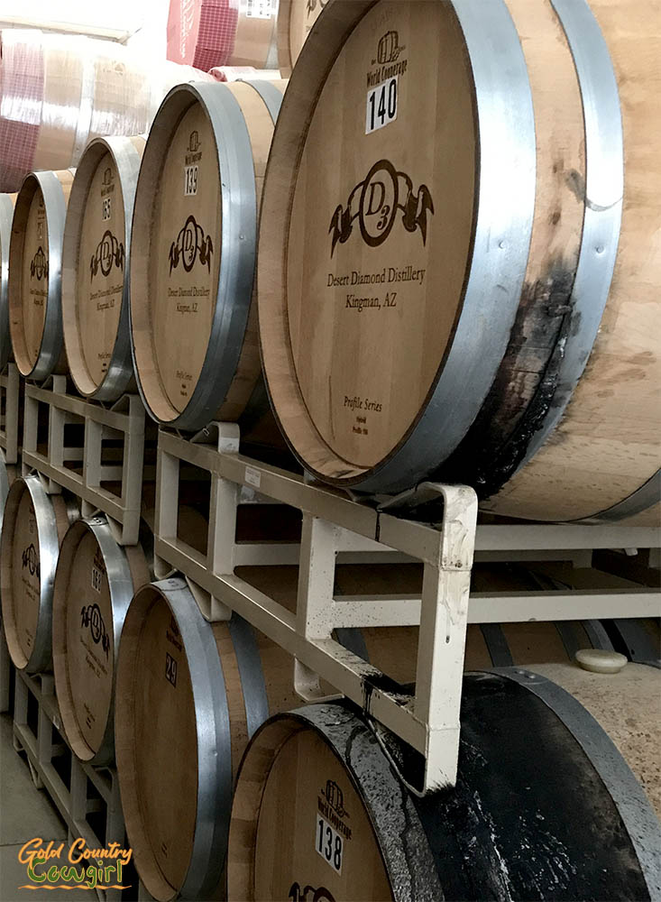 Aging Barrels at Desert Diamon Distillery