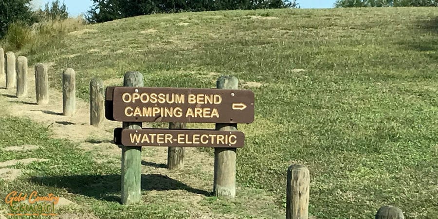 camping area sign at Lake Corpus Christi State Park