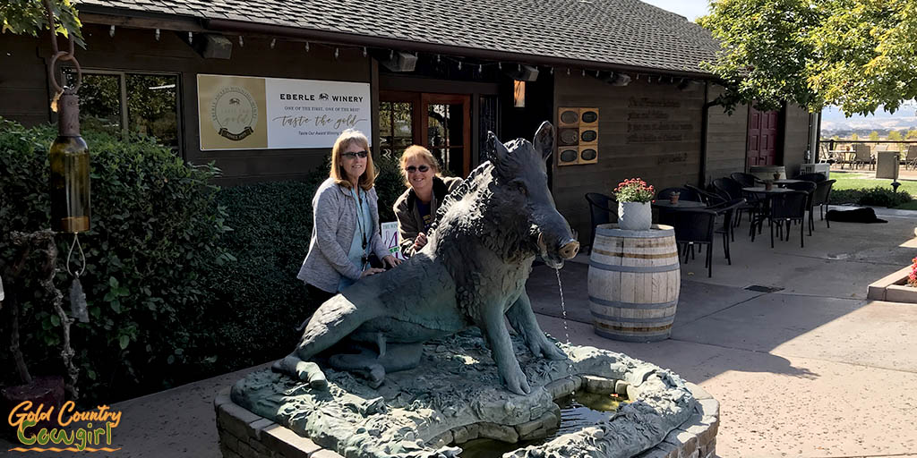 Eberle Winery front entrance with boar statue