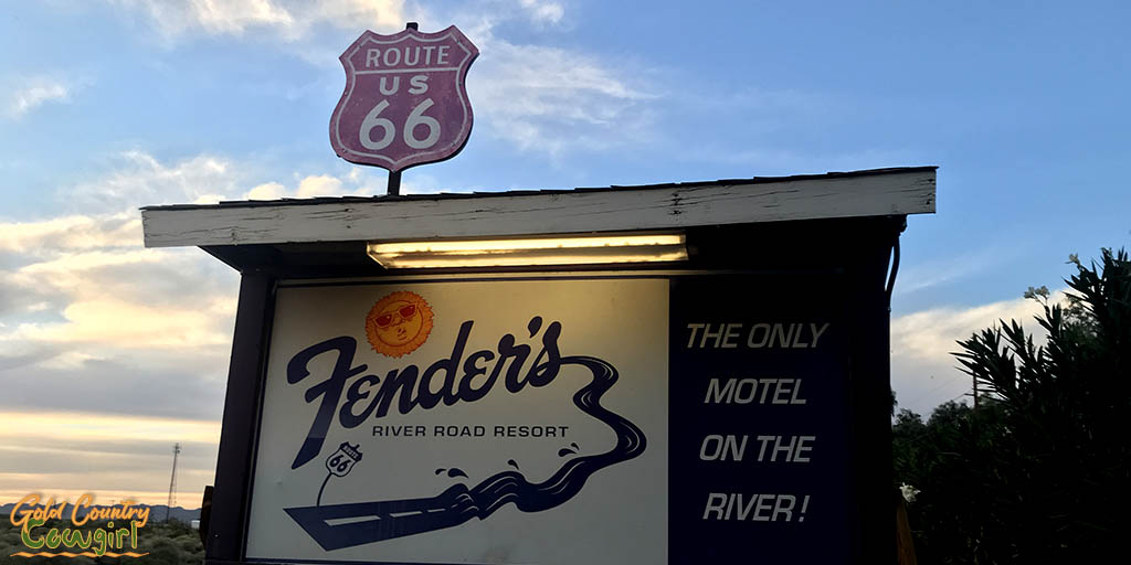 Fender's River Road Resort sign