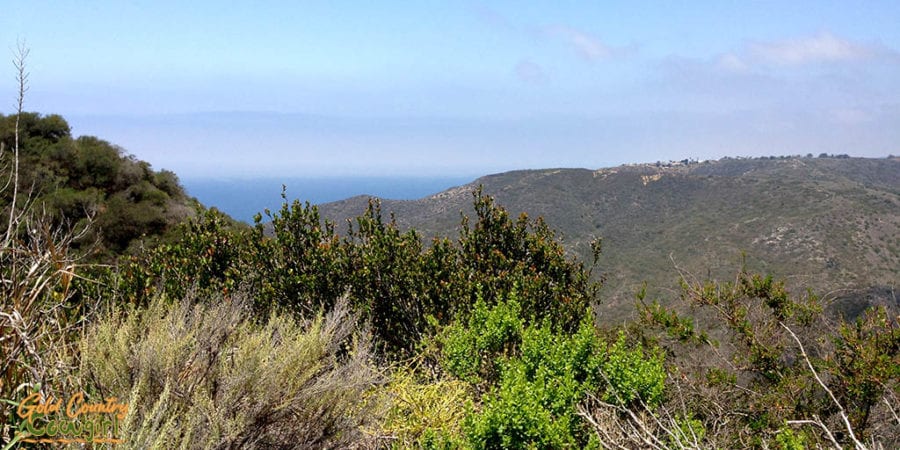 View of the ocean from the mountains