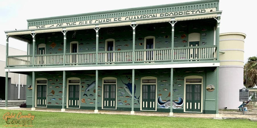 Champion Building showing fish mural