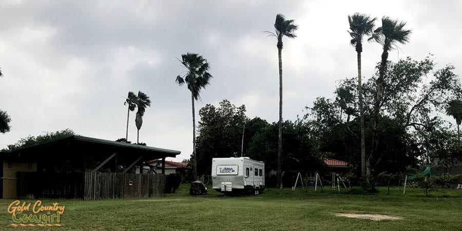 RV parked on grass