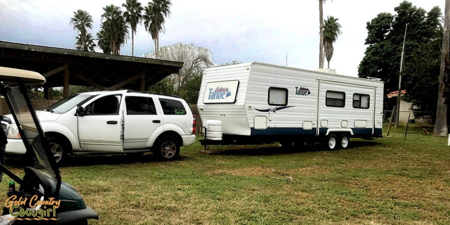 RV being parked