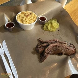 Authentic Texas barbecue brisket served on a tray