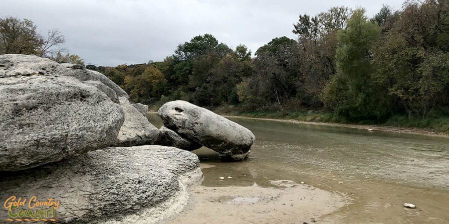 boulders along the Paluxy River in Big Rocks Park