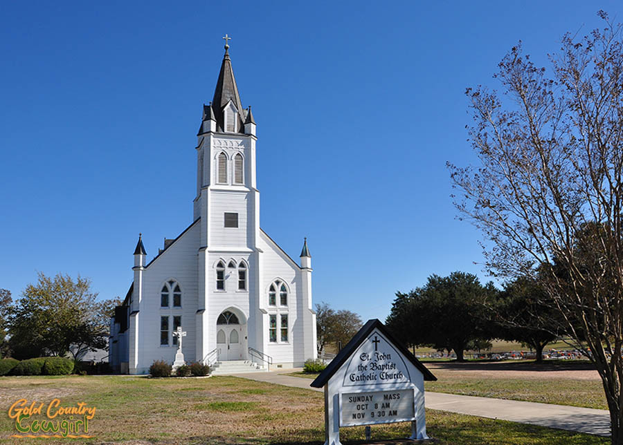 Exterior of St. John the Baptist Church, one of the four painted churches of Schulenburg