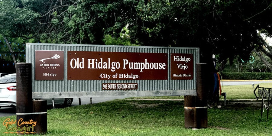 Old Hidalgo Pumphouse sign at entrance