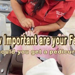 getting a pedicure with text overlay: How important are your feet? Should you get a pedicure?