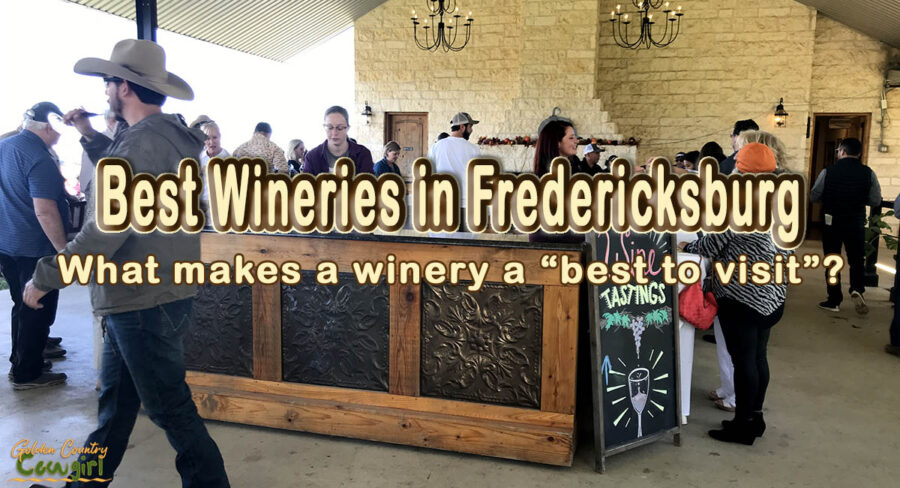 wine tasting bar with text overlay: Best wineries in Fredericksburg, What makes a winery a "best to visit"?