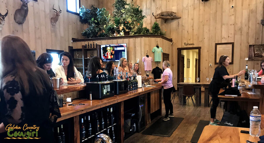 wine tasting bar at Safari Winery in Fredericksburg