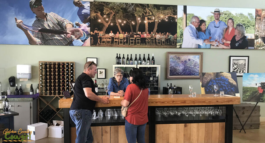 Interior wine tasting bar at William Chris Vineyards