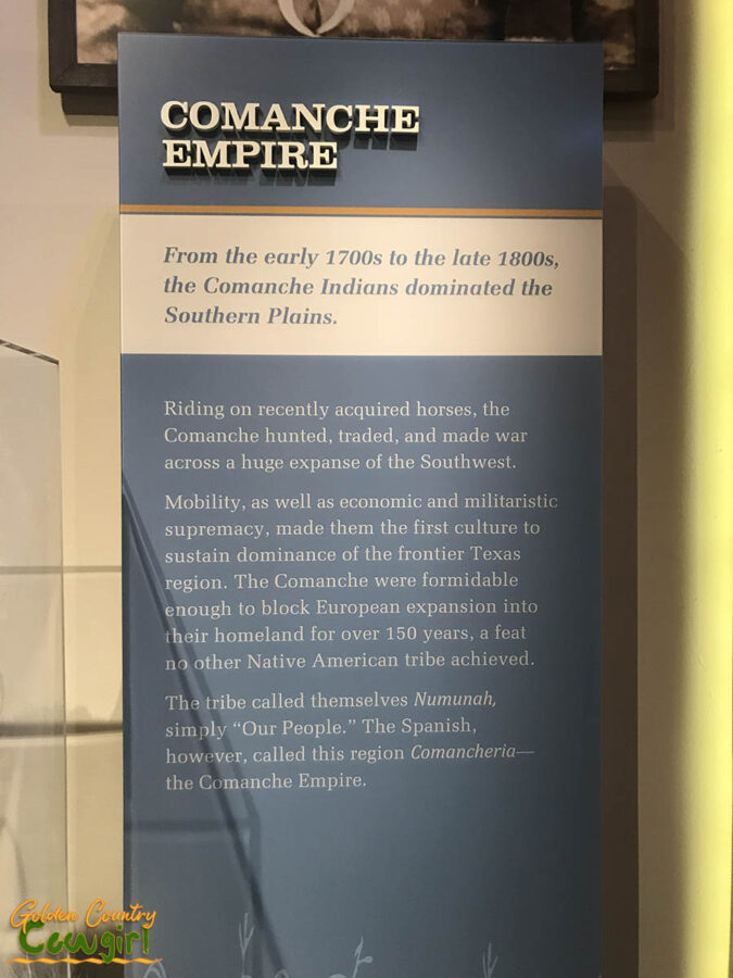 sign commenting on the Comanche Empire