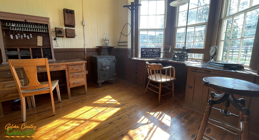 Interior of Kress Depot at Lehnis Railroad Museum in Brownwood, Texas