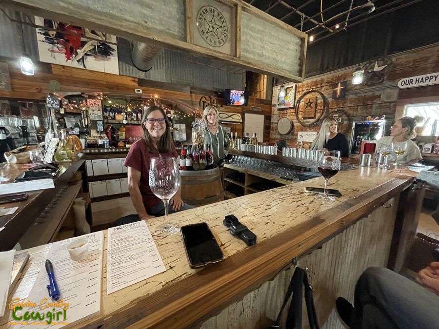 Interior bar at Spirit of Texas Winery tasting room