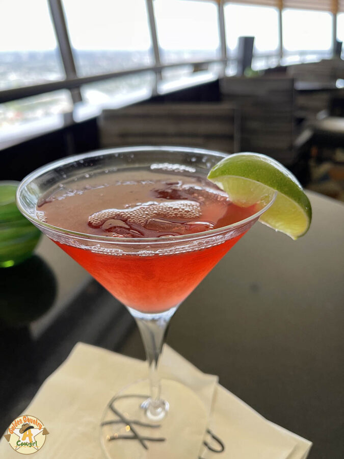 pomegranate martini at Bar 601 Tower of the Americas
