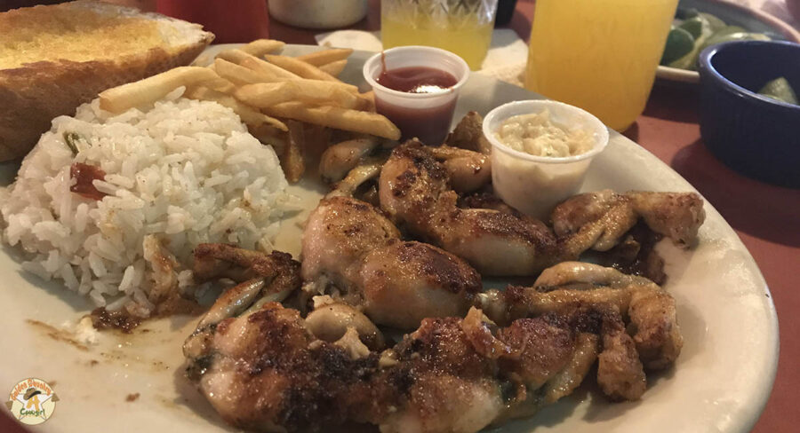 frog legs at Chuy's Red Snapper, one of the best places to eat in Nuevo Progreso