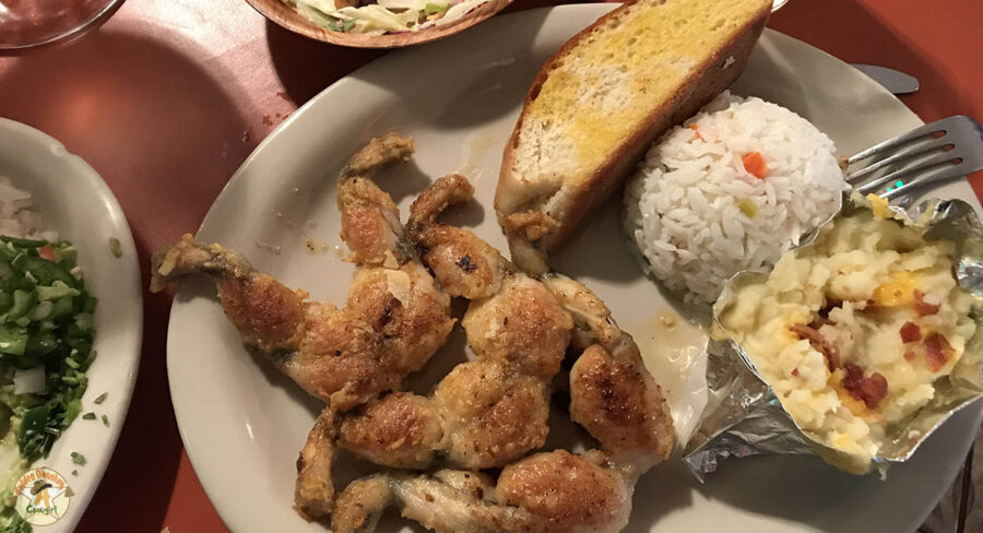 frog legs at Chuy's Red Snapper, one of the best places to eat in Nuevo Progreso