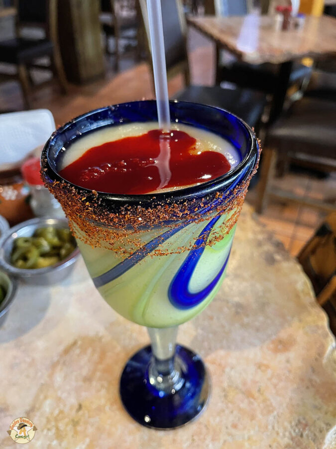 frozen mango margarita at Pancho's Bar, one of the best places to eat in Nuevo Progreso